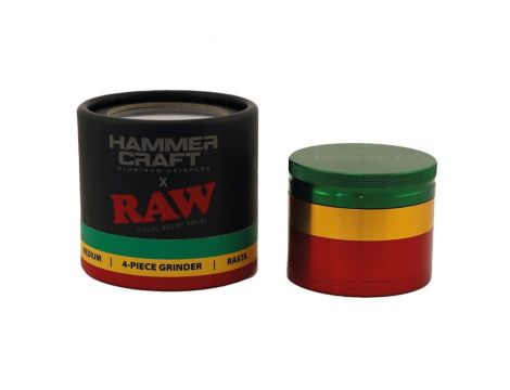 Młynek Grinder RAW HAMMER CRAFT Rasta 55mm 4części - 3